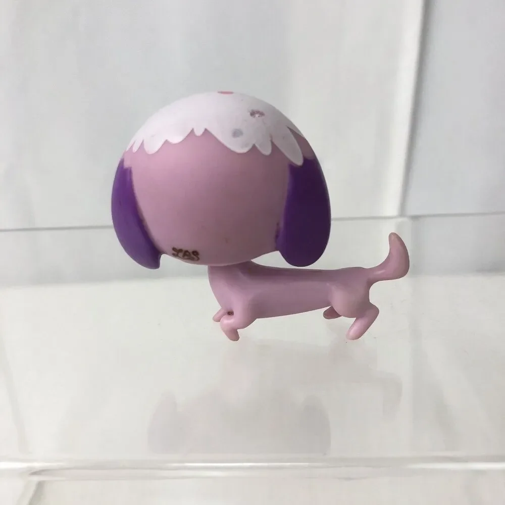 Littlest Pet Shop Pink Dachshund / Wiener Dog – Blue Eyes LPS